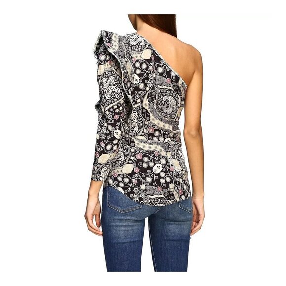 ISABEL MARANT Etoile NWOT Ht Carina One Shoulder Floral Print Top - Picture 4 of 9